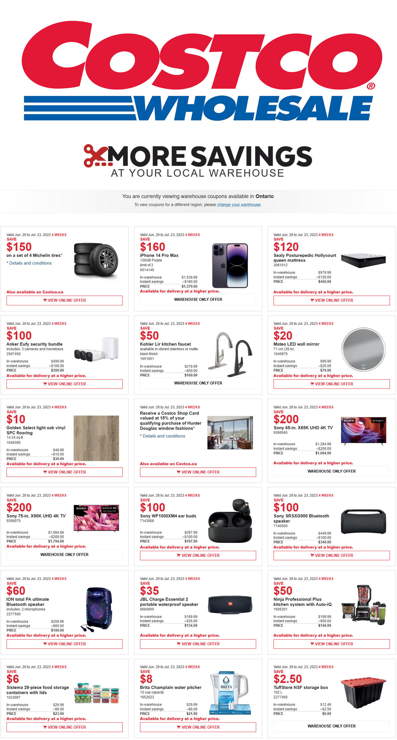 Costco Savings Flyer from Jun 26th to Jul 23rd 2023 Flyers Online