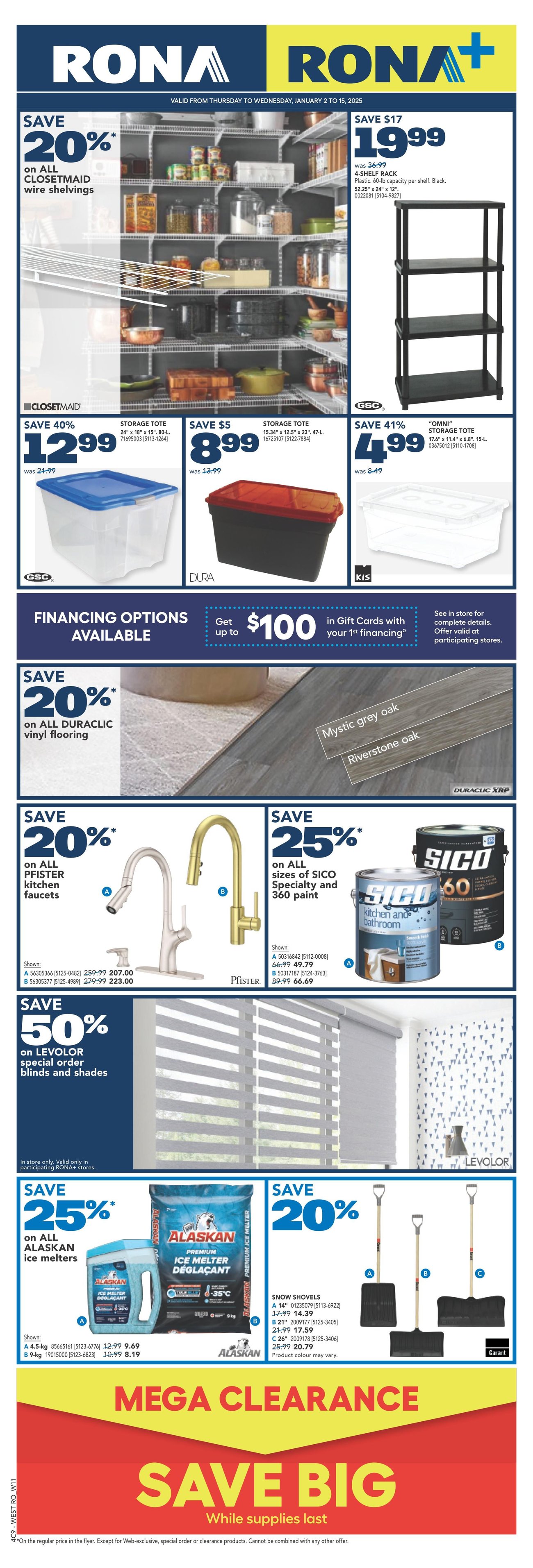 Rona Western Canada Weekly Flyer Specials from Jan 2nd to Jan 8th