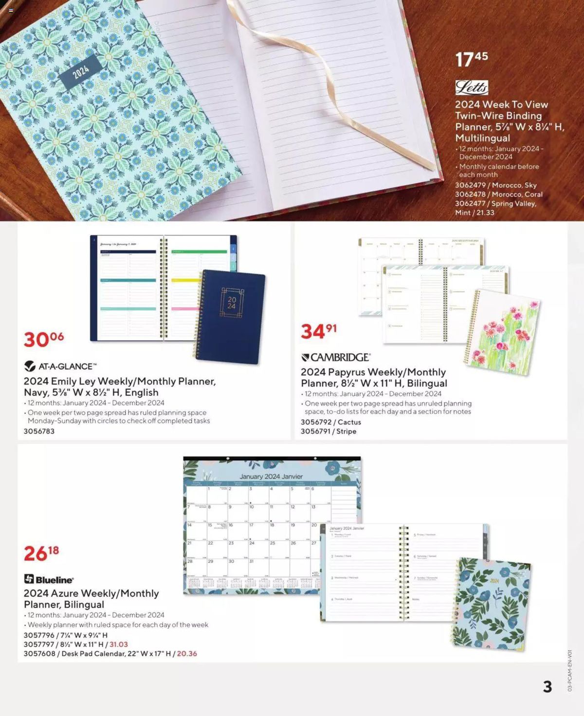 Staples Calendars + Planners Guide 2024 Flyer from Oct 13th to Dec