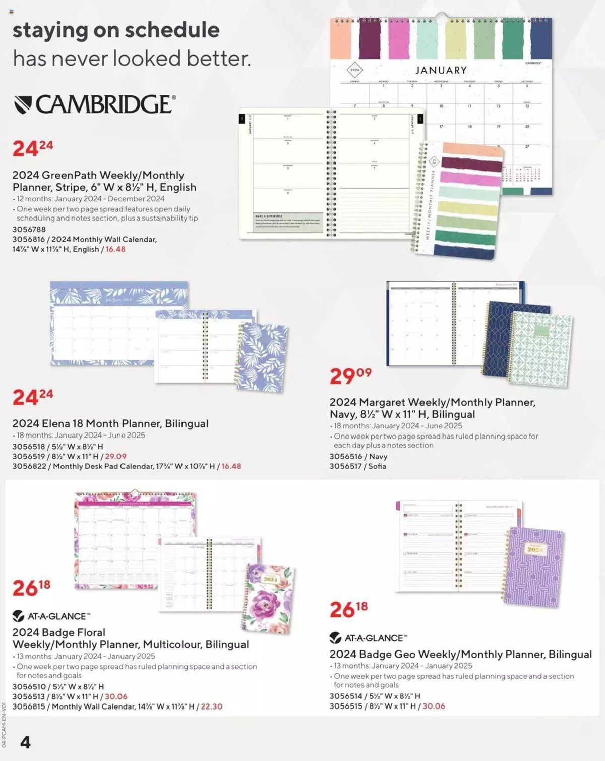 Staples Calendars + Planners Guide 2024 Flyer from Oct 13th to Dec