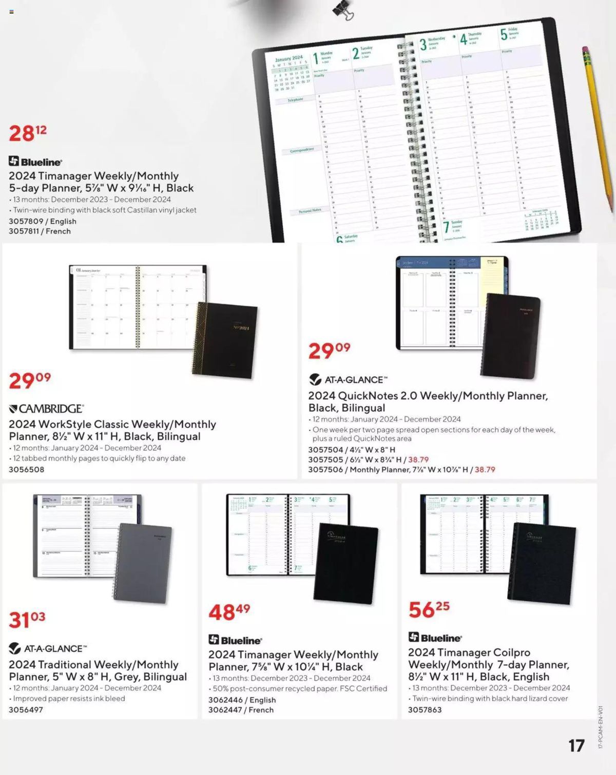 Staples Calendars + Planners Guide 2024 Flyer from Oct 13th to Dec