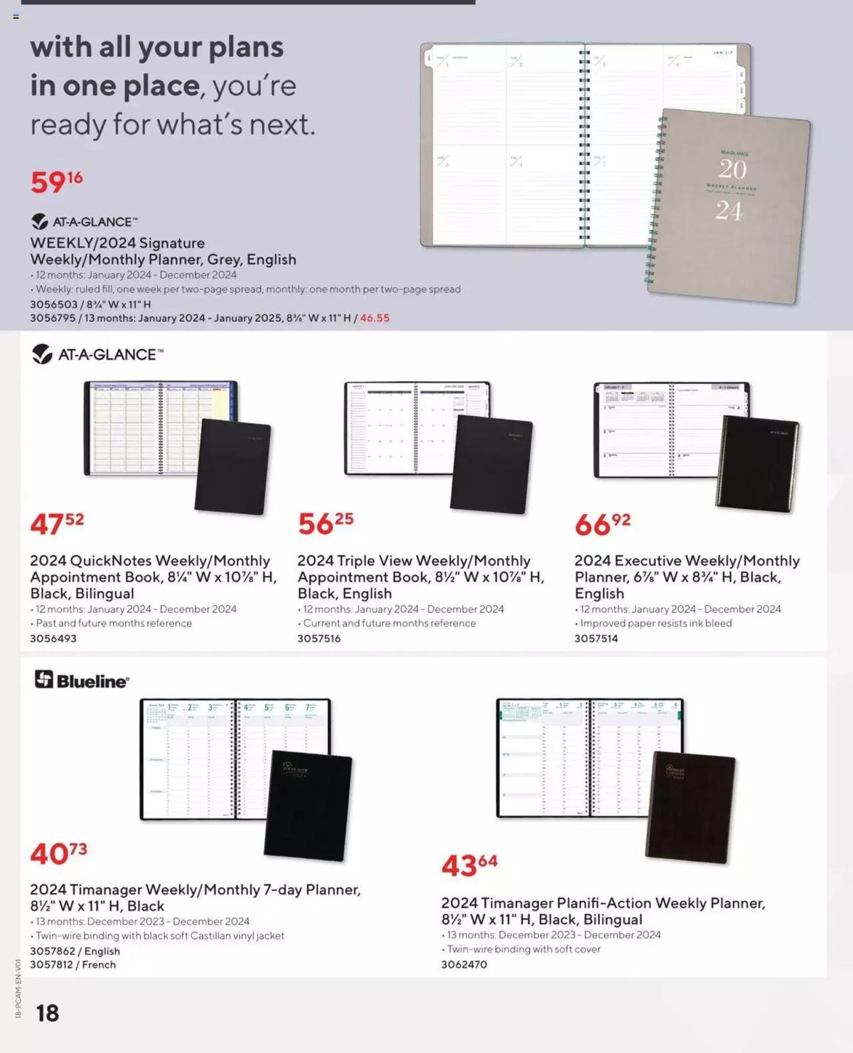 Staples Calendars + Planners Guide 2024 Flyer from Oct 13th to Dec