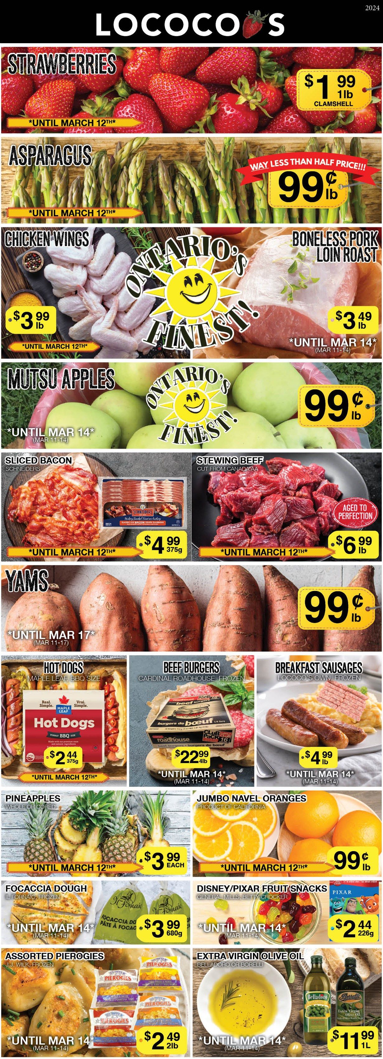Lococo's Monday Specials Flyer from Mar 11th to Mar 14th 2024