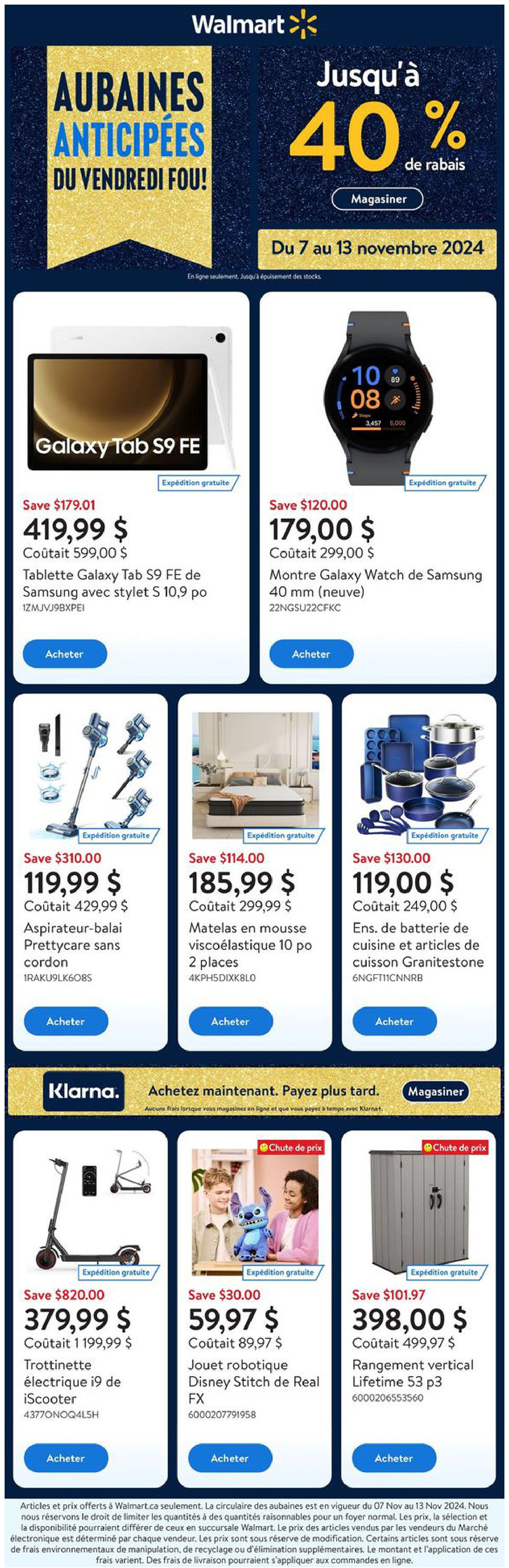 Walmart Canada Quebec Black Friday Early Deals Flyer from Nov 7th