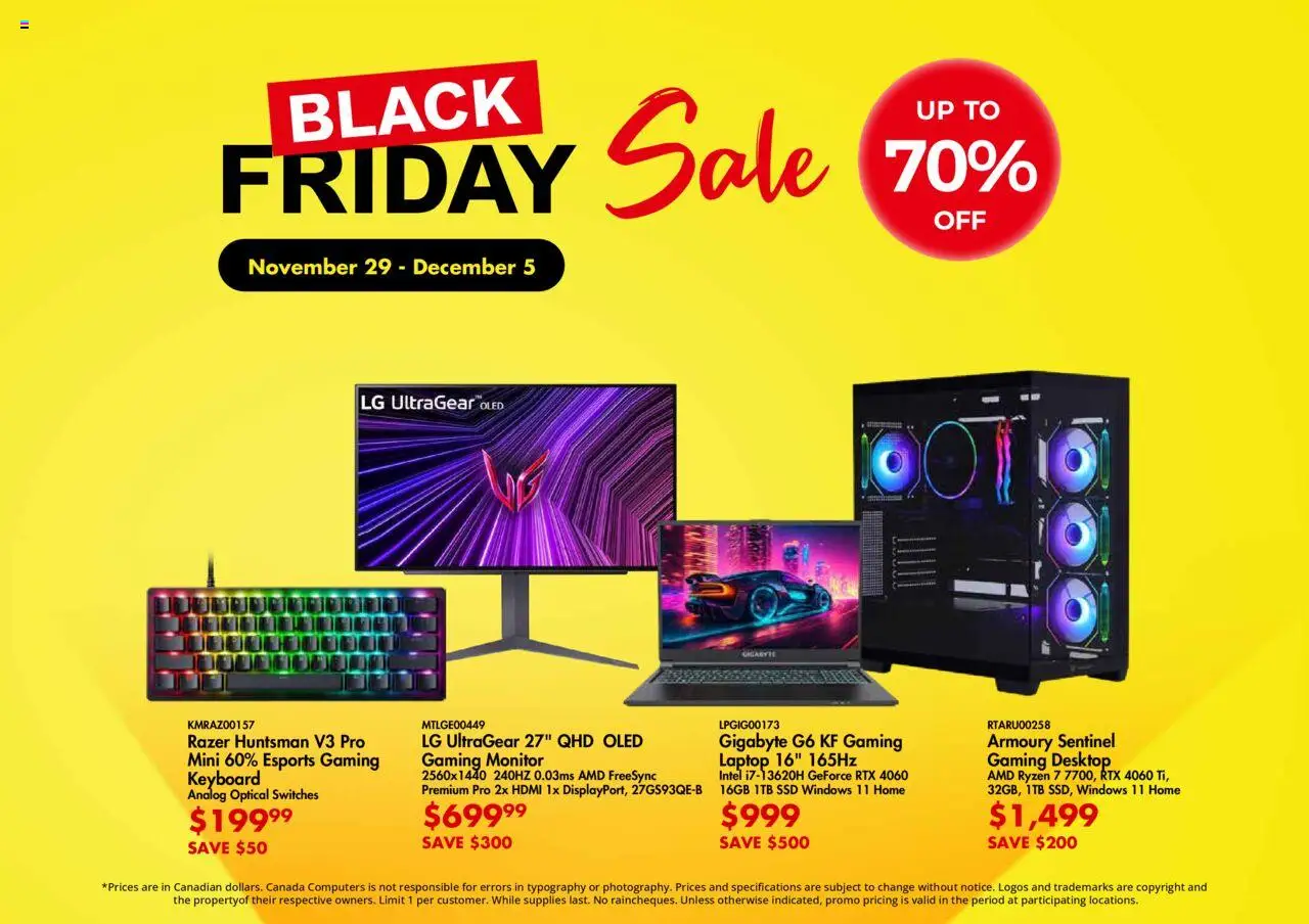 Canada Computers Black Friday Sale Flyer from Nov 29th to Dec 5th