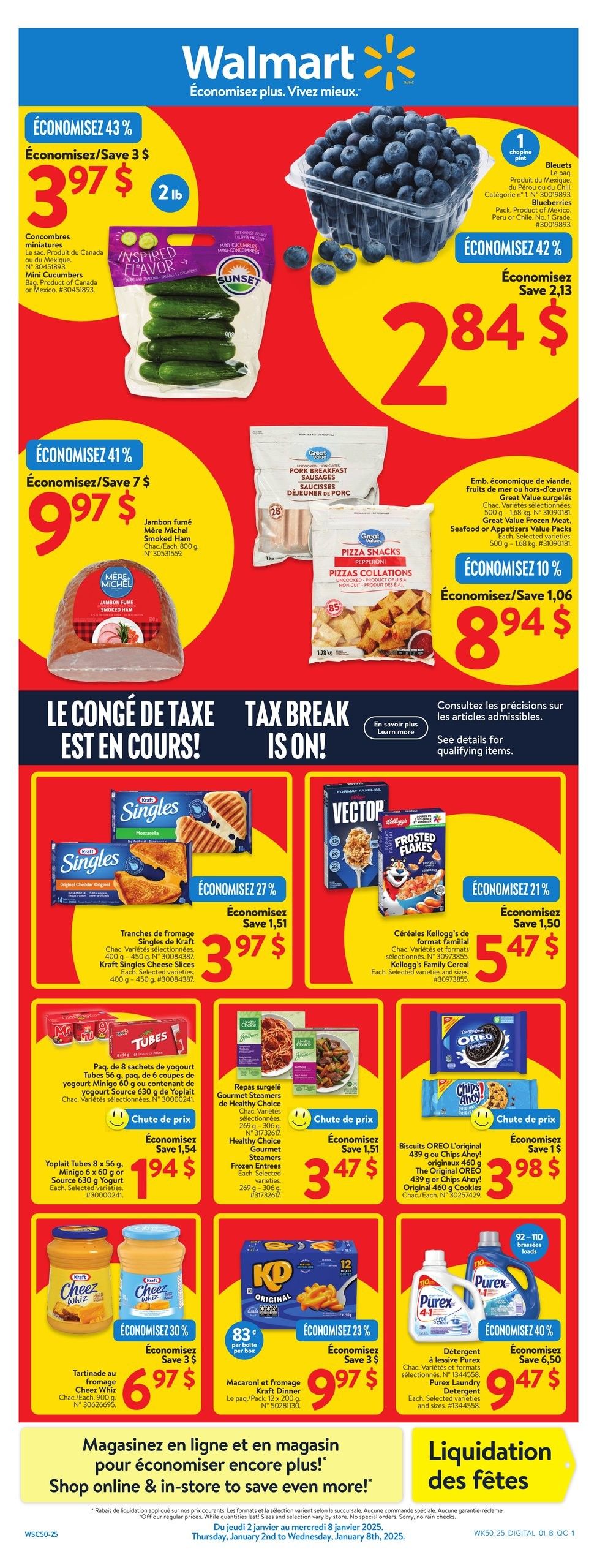 Walmart Canada Quebec Weekly Flyer Specials from Jan 2nd to Jan 8th